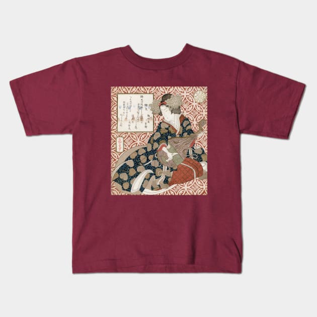 The Goddess Benten playing a Lute Kids T-Shirt by UndiscoveredWonders